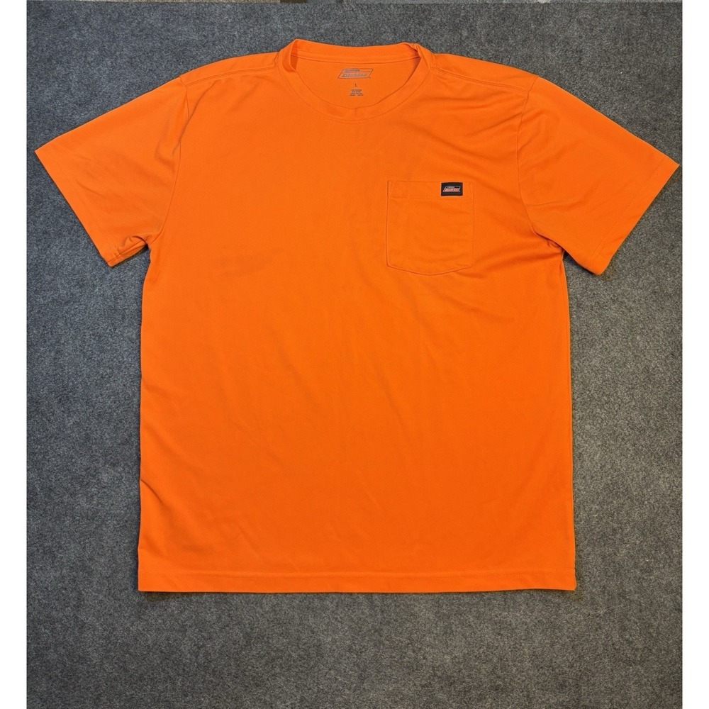 Dickies Men's Large Orange Pocket Work T-Shirt Short Sleeve Crew Neck L